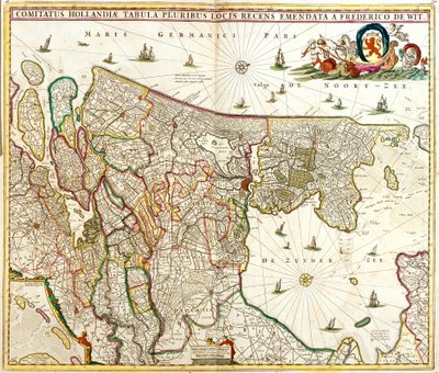 Mapa do Conde da Holanda (Holanda) (gravura de Frederick de Wit
