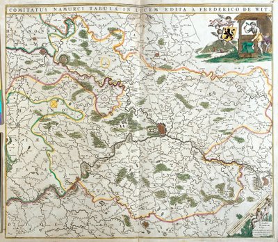 Mapa do Conde de Namur (Bélgica) (gravura de Frederick de Wit
