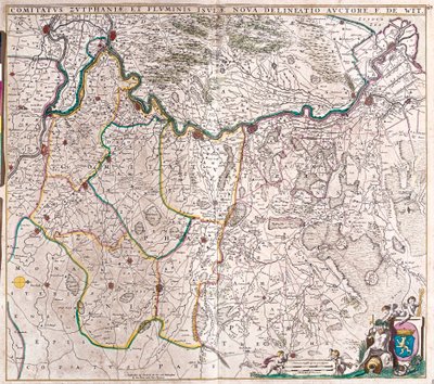 Mapa do Conde de Zutphen (Alemanha) (gravura de Frederick de Wit