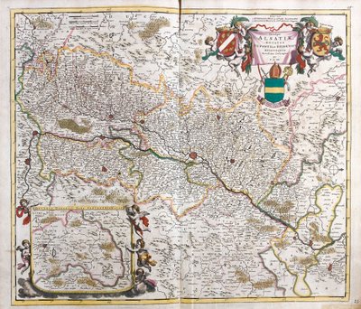 Mapa do Duche da Alsácia (França) (gravura de Frederick de Wit