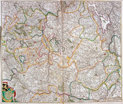Mapa do Duche de Brabant (Bélgica, Holanda) (gravura de Frederick de Wit