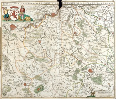Mapa do Duche de Limburg (Bélgica) (gravura de Frederick de Wit