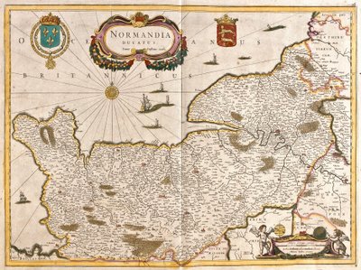 Mapa do Duche da Normandia (França) (gravura de Frederick de Wit