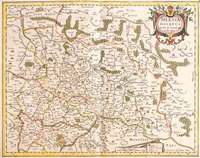 Mapa do Duche da Silésia (Alemanha e República Checa) (gravura de Frederick de Wit
