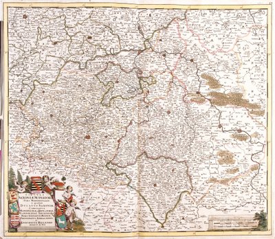 Mapa do Duque da Saxônia (Alemanha) (gravura de Frederick de Wit