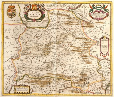 Mapa do Reino de Castilla (Espanha) (gravura de Frederick de Wit