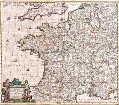 Mapa do Reino da França (gravura de Frederick de Wit
