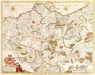 Mapa da Margravata de Brandenburgo (Alemanha) (gravura de Frederick de Wit