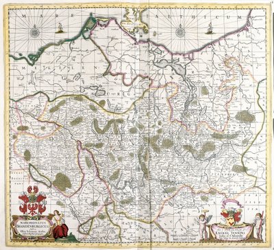 Mapa da Margravata de Brandenburgo (Alemanha) (gravura de Frederick de Wit