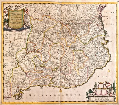 Mapa do Principaut de Catalunya (Espanha) (gravura de Frederick de Wit