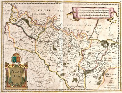 Mapa da Província da Picardia (França) (gravura de Frederick de Wit