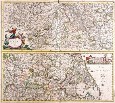 Mapa do Rhenanie (Alemanha) (gravura de Frederick de Wit