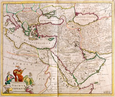 Mapa do Império Turco (gravura de Frederick de Wit