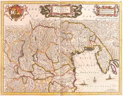 Mapa dos territórios venezianos na Itália (gravura de Frederick de Wit