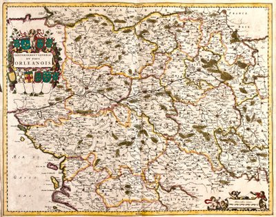 Mapa do governo geral do país Orlean (França) (gravura de Frederick de Wit