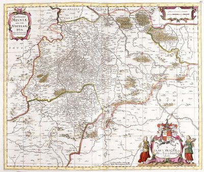 Mapa da marcha (margraviate) de Misnie (Alemanha) (gravura de Frederick de Wit