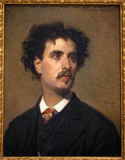 Retrato do pintor Mariano Fortuny y Marsal (1838-1874). Pintura de Federico de Madrazo (1815-1894), óleo sobre tela de Frederico de Madrazo