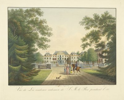 Vista de Paleis het Loo Vue du Loo residência ordinária de S.M. le Roi pendente l