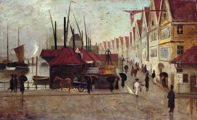 O cais em Bergen de Frederik Collett