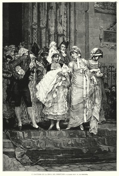 O baptismo no tempo do Directório, França Revolucionária de Frederik Hendrik (after) Kaemmerer
