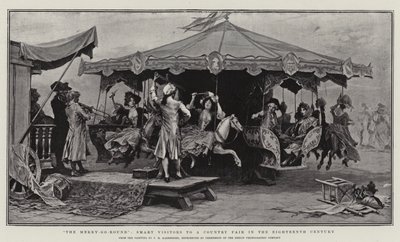 O Merry-go-Round, os visitantes inteligentes para uma feira do país no século XVIII de Frederik Hendrik Kaemmerer