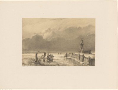 Vista de gelo com farol de Frederik Hendrik Weissenbruch
