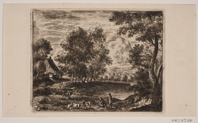 Paisagem. Em primeiro plano cabras e pastores de Frederik Laub