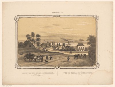 Vista de Oosterbeek Vista da vila de Oosterbeek da Table Mountain (título no objeto) Gelderland (título da série no objeto) de Frederik Lodewijk Huygens
