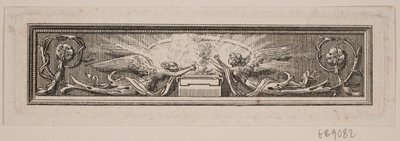 Ornamento com altar e dois anjos de Frederik Ludvig  Bradt