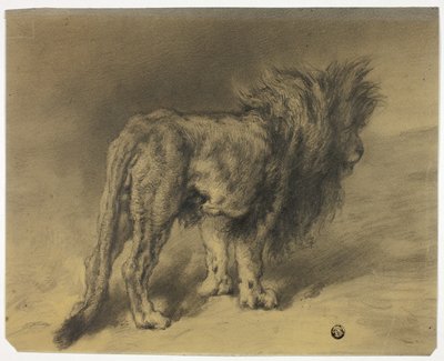Leão em pé com juba desgrenhada de Frederik William Zurcher