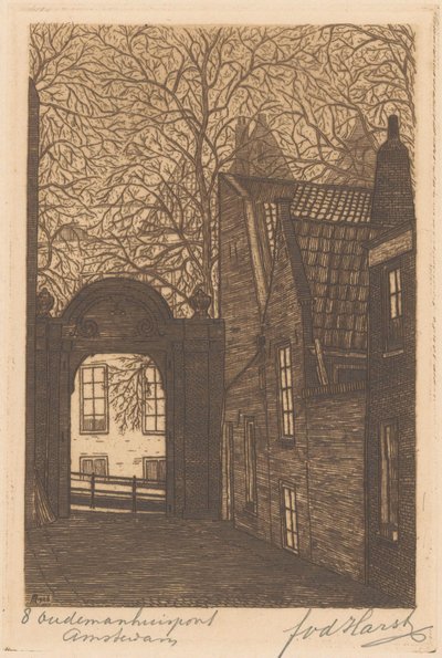 Oudemanhuispoort em Amsterdã de Frederik van der Harst (signed by artist)