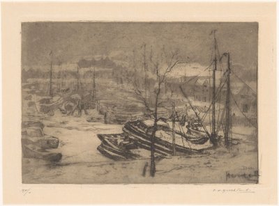 Haventje (título original sobre o objecto) de Frederika Henriëtte Broeksmit (signed by artist)