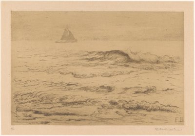 Veleiro no mar de Frederika Henriëtte Broeksmit (signed by artist)