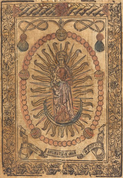 A Madona e o Menino em um Rosário de French 15th Century