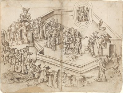 Alegoria da vida de um estudioso em uma família rica [fol. 3 versos / 4 frentes] de French 16th Century
