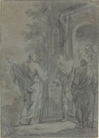 Figuras (Cristo Chamando um dos Apóstolos?) de French 17th Century