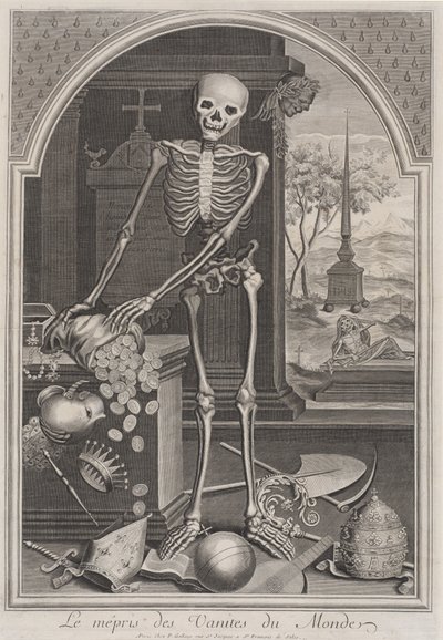 Morte com vaidades mundanas de French 18th Century