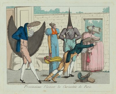Provinciais visitando as curiosidades de Paris de French 19th Century