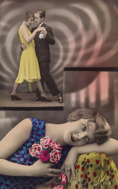 Uma jovem sonha em dançar com um homem (foto colorida) de French Photographer