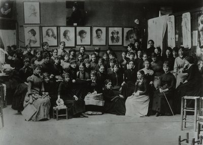 Academia Julian, Paris, grupo de estudantes de arte de French Photographer