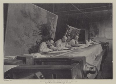 Oficina de Artistas na Fábrica de Tapeçaria de Beauvais, França (foto a p/b) de French Photographer
