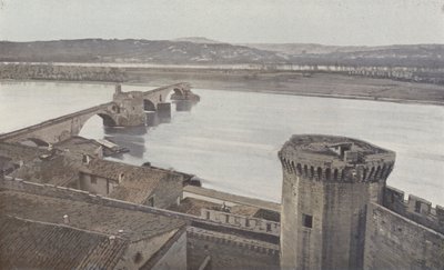 Avignon, fortificações e ponte de Saint Benezet de French Photographer