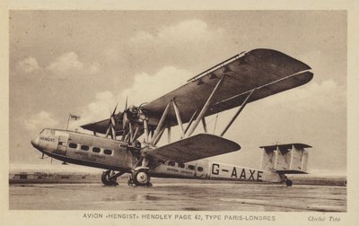Avion Hengist Hendley Página 42, tipo Paris-Londres de French Photographer