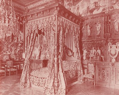 Quarto de Ana da Áustria, Fontainebleau (foto a p/b) de French Photographer