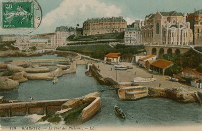Biarritz, o porto dos pescadores. Postal enviado em 25 de outubro de 1913. de French Photographer