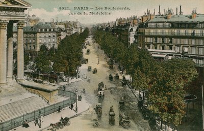 Avenidas de Paris, vistas do Boulevard de la Madeleine. Postal enviado em 1913. de French Photographer