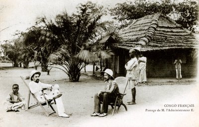 Brazzaville (África Equatorial Francesa - A.E.F.) Congo francais: passagem do Sr. O administrador E. início do século XX (foto a p/b) de French Photographer