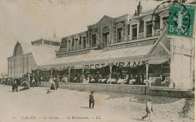 Calais, O Casino, O Restaurante. Postal enviado em 14 de agosto de 1913. de French Photographer