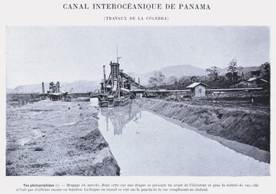 Canal Interoceânico do Panamá, La Culebra trabalha (foto a p/b) de French Photographer