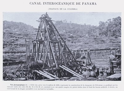Canal Interoceânico do Panamá, La Culebra trabalha (foto a p/b) de French Photographer